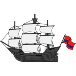Ship and flag
