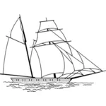 Sail ship silhouette