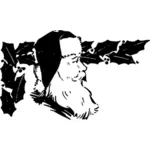 Santa Claus corner decoration vector drawing