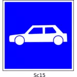 Vector illustration of cars square blue sign