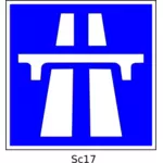 高速道路で道路標識の開始のベクトル描画