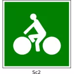 자전거 경로 녹색 사각형 표시의 벡터 클립 아트