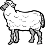 Vector clip art of line art of simple sheep