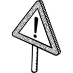 Obraz ostrzeżenie ruchu znak z wypryskami konspektu