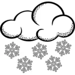 Clip art of think line art snowy cloud