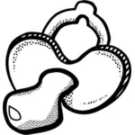 Соска для новорожденных в черно-белые иллюстрации