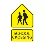 School crossing sign vector clip art