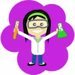 Векторное изображение мультфильм наука девочка