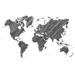 Kritzelte Weltkarte
