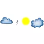 Nuvens e sol gaivota vector imagem