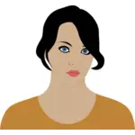 Serious woman profile vector image