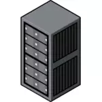 Isometric server cabinet vector graphics