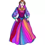 Princesse en robe colorée