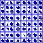 צורות דפוס בצבע כחול