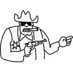 Sheriffin doodle-tyylinen piirustus