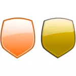 Yellow and orange shields vector clip art