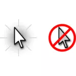 Vectorafbeeldingen van Toon of verberg muis cursor iconen