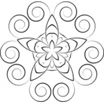 Grafica vettoriale di disegno floreale di petali di turbine