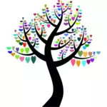 Tree and colorful hearts