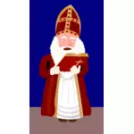 Sinterklaas lukee Raamatun vektorikuvasta