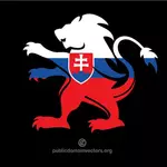 Vlag van Slowakije binnen Leeuw vorm