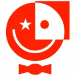 Smiley with bow tie vector clip art