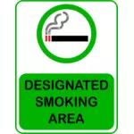 Vector graphics of green designated smoking area sign