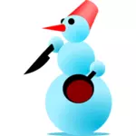 Snowman as a cook vector graphics