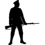 Soldat avec silhouette de fusil
