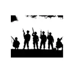 Silhouette vector image of soldiers