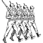 Soldater som marscherar