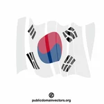 Bandeira sul-coreana acenando