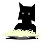 スパゲッティ猫ベクトル画像