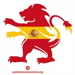 הדגל הספרדי בתוך צללית אריה
