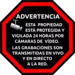 Spanish security surveillance sticker vector image