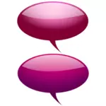 Pink and purple speech bubbles vector clip art