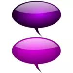 Purple speech bubbles with reflections vector drawing