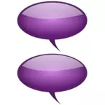 Purple cloud shaped callouts vector graphics