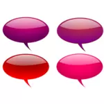 Red reflective speech bubbles selection vector illustration