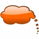 Illustrazione vettoriale di pensiero arancione bolla