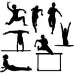 Exercícios de esporte silhouette imagem vetorial
