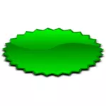 Oval shaped green star vector illustration