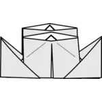 Desenho vetorial de navio origami