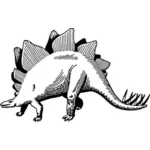 Stegosaurus في صورة المتجه الأسود والأبيض