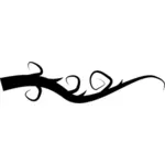 Vector image of twisted branch silhouette