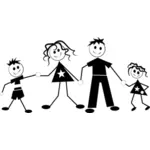Stick Figure Family Vector Image