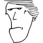 Vector clip art of stone faced guy