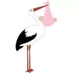 Stork levererar Baby Girl