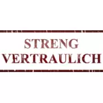 '' Streng Vertraulich'' etiket vektör küçük resim