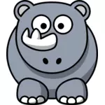 Vector clip art of happy cartoon rhino